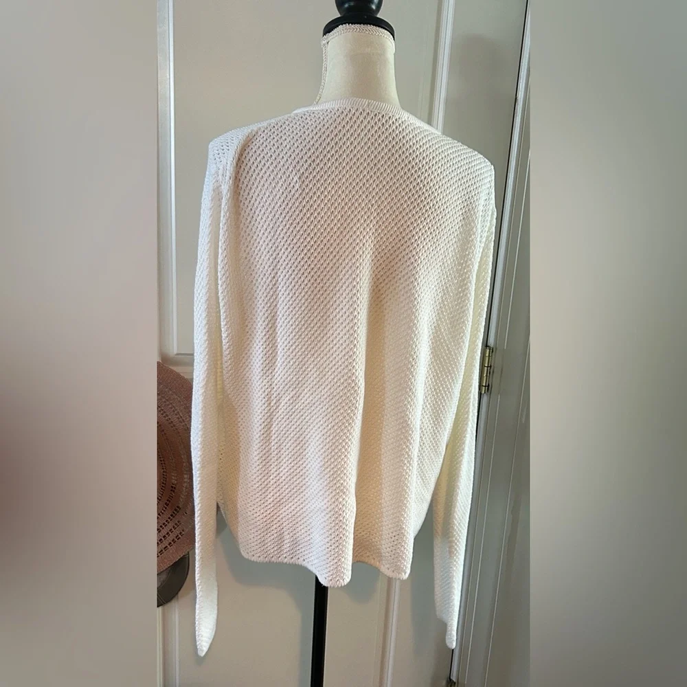 JOAN VASS Loop Knit Cardigan White L (12/14)
